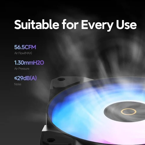 Ocypus Beta F12 ARGB Chassis Fan 120mm 50 CFM 1.65mm H2O Black - BETA-F12-BK1AM00X-GL