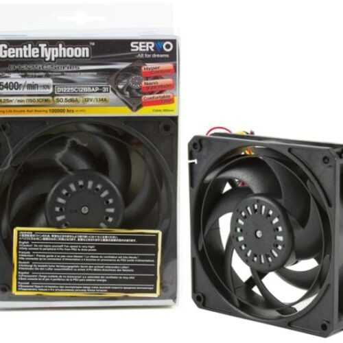 SCYTHE Gentle Typhoon 12cm Fan 5400 RPM 150.1 CFM Double Ball Bearings - D1225C12BBAP-31