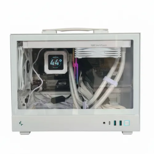 Prism | Mid-Range White Mini-ITX PC: AMD Ryzen 7 5700X, 32GB 3600MHz RAM, Fast NVMe SSD for Gaming and Creative Productivity