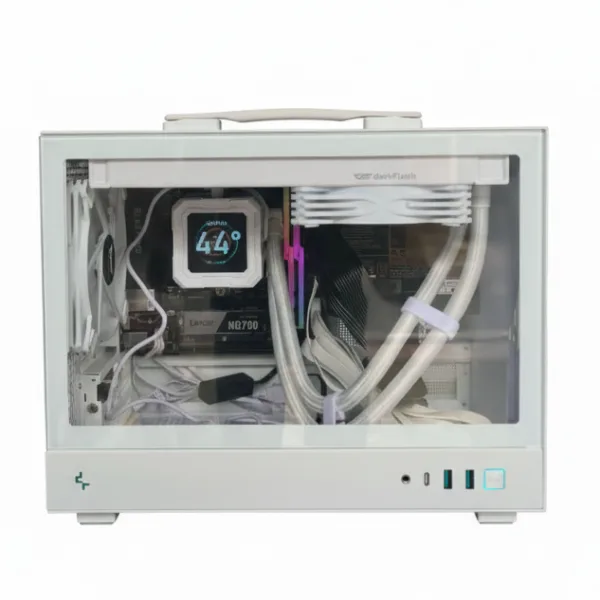 Prism | Mid-Range White Mini-ITX PC: AMD Ryzen 7 5700X, 32GB 3600MHz RAM, Fast NVMe SSD for Gaming and Creative Productivity