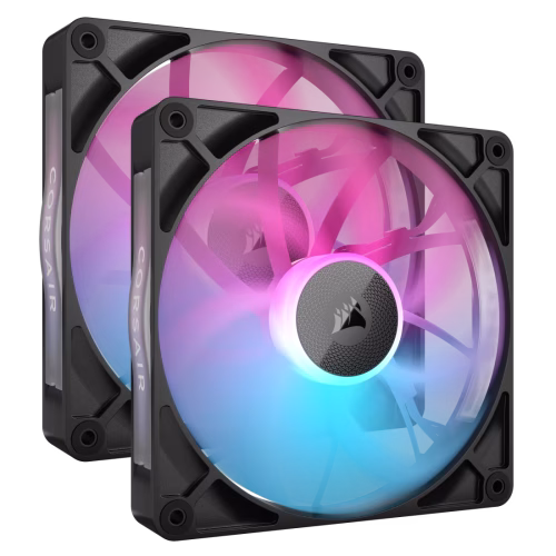 CORSAIR iCUE LINK RX140 RGB 140mm PWM Fan Starter Kit Dual Pack Magnetic Dome Bearing AirGuide Technology - CO-9051020-WW