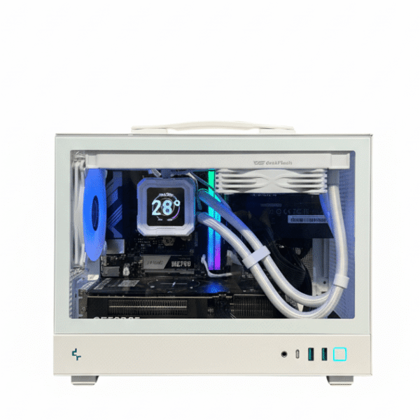 Vertex |White Compact Mid-Range 1440p Gaming and Streaming PC - Ryzen 5 9600X, RTX 5060 Ti