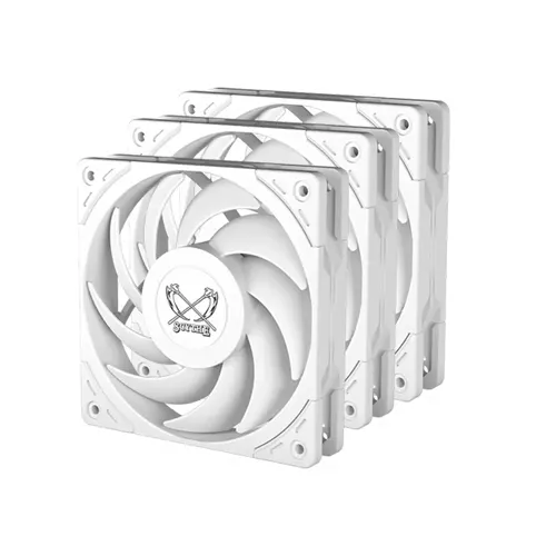 SCYTHE Wonder Tornado 120 PWM 350-2500 RPM Case Fan 3-Pack White - WT1225FD25WX3-P