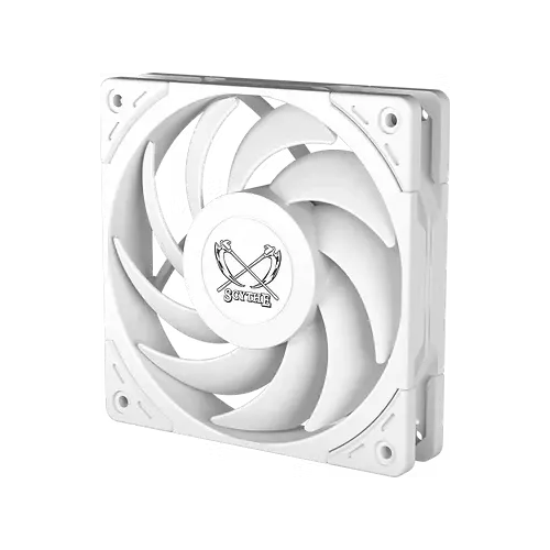 Scythe Wonder Tornado PWM Chassis Fan 120mm 75.17 CFM 2500 RPM White – WT1225FD25W-P...