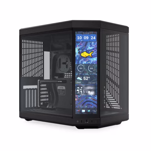 HYTE Y70 Touch Infinite Black Dual Chamber Mid-Tower ATX Case 14.9-inch IPS 2.5K Touchscreen - CS-HYTE-Y70TTI-BB