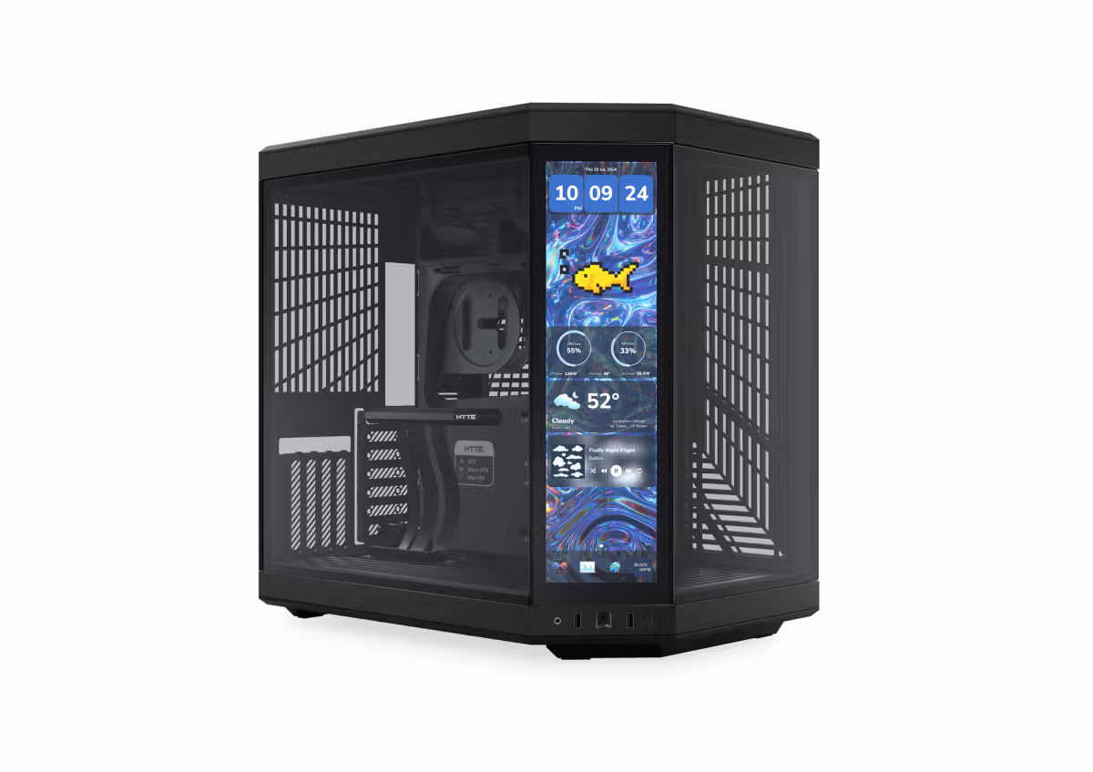 HYTE Y70 Touch Infinite Black Dual Chamber Mid-Tower ATX Case 14.9-inch IPS 2.5K Touchscreen –...