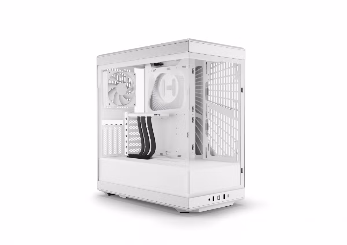 HYTE Y40 ATX Mid Tower Case Snow White with Panoramic Glass and PCIe 4.0 Riser – CS-HYTE-Y40-W...