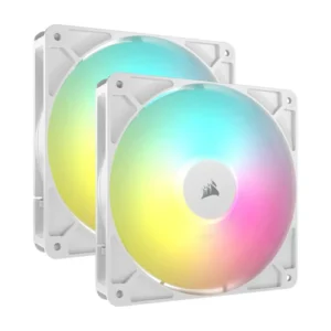 CORSAIR RS140 ARGB 140mm PWM Fan Dual Pack Magnetic Dome Bearing AirGuide Technology White - CO-9050187-WW