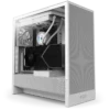 NZXT H5 Flow White (2024) Mid-Tower Case with Tempered Glass and F120Q Fans - CC-H52FW-01