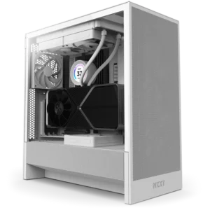 NZXT H5 Flow White (2024) Mid-Tower Case with Tempered Glass and F120Q Fans - CC-H52FW-01