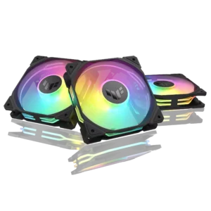 ASUS TUF Gaming TR120 ARGB Reverse Black 120mm Hydraulic Bearing Fan 76.3 CFM 2.75 mmH2O PWM 3-Pack - TUF GAMING TR120 FAN ARGB REVERSE BLACK 3IN1