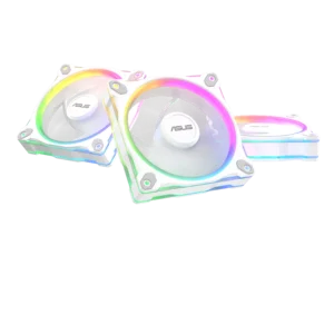 ASUS Prime MR120 ARGB Reverse 120mm PWM Fan Triple Pack Sleeve Bearing 28mm Thick White - PRIME MR120 FAN ARGB REVERSE WHITE 3IN1