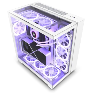 NZXT H9 Elite White Mid-Tower Case ATX 360mm Radiator Support Tempered Glass - CM-H91EW-01