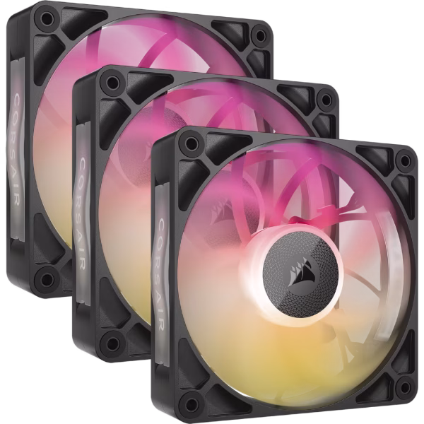 CORSAIR iCUE LINK RX120 MAX RGB 120mm PWM Thick Fan Starter Kit Triple Pack Magnetic Dome Bearing - CO-9051034-WW