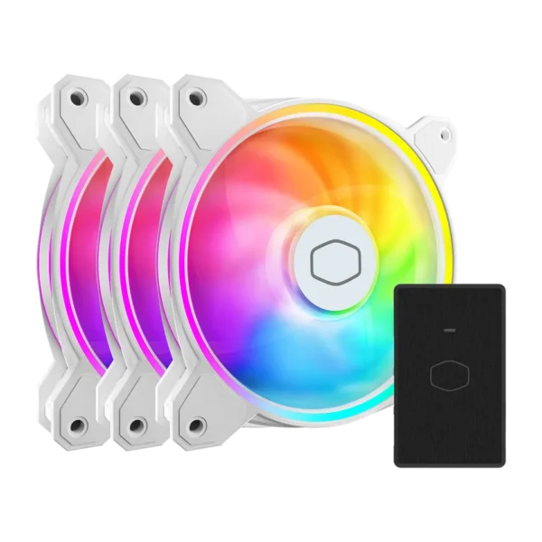smart (1) COOLER MASTER MASTERFAN MF120 HALO2 WHITE EDITION 3IN1 120mm Case Fan ARGB LED - MFL-B2DW-213P2-R2