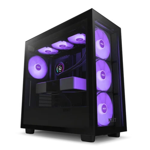 NZXT H7 Elite Black v2 Mid-Tower Case ATX 360mm Radiator Support Tempered Glass RGB - CM-H71EB-02