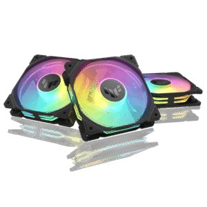 ASUS TUF Gaming TR120 ARGB Reverse Chassis Fan 120mm 2.75mm H2O 76.3 CFM Black - TUF GAMING TR120 FAN ARGB REVERSE BLACK