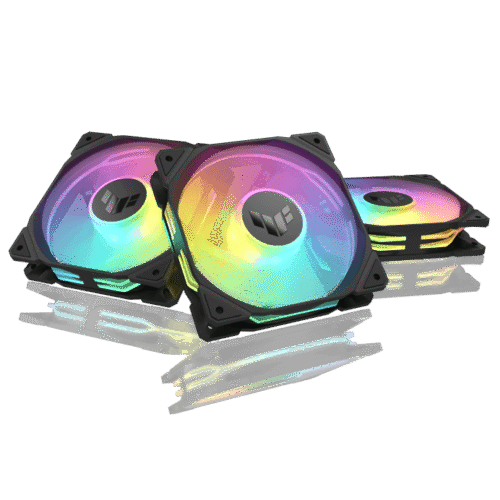 ASUS TUF Gaming TR120 ARGB Reverse Chassis Fan 120mm 2.75mm H2O 76.3 CFM Black - TUF GAMING TR120 FAN ARGB REVERSE BLACK