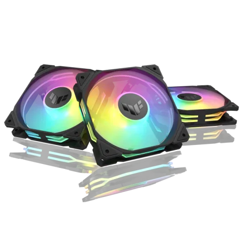 ASUS TUF Gaming TR120 ARGB Reverse Chassis Fan 120mm 2.75mm H2O 76.3 CFM Black - TUF GAMING TR120 FAN ARGB REVERSE BLACK