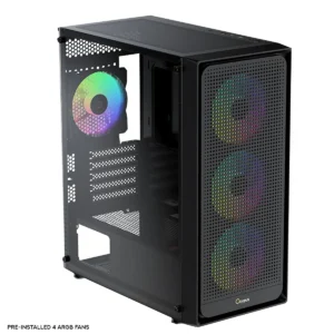 Ocypus Gamma C50 BK ARGB Mini-Tower Tempered Glass Micro-ATX Case - GAMMA-C50-BKG400XX-GL
