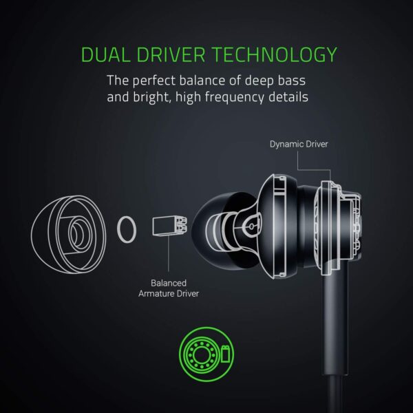 Razer Hammerhead Duo Wired In-Ear Headphones with Dual Drivers and Inline Mic - RZ12-02790200-R3M1