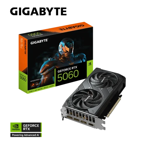 GIGABYTE GeForce RTX 5060 WINDFORCE MAX OC 8GB GDDR7 Graphics Card - GV-N5060WF2MAX-OC-8GD