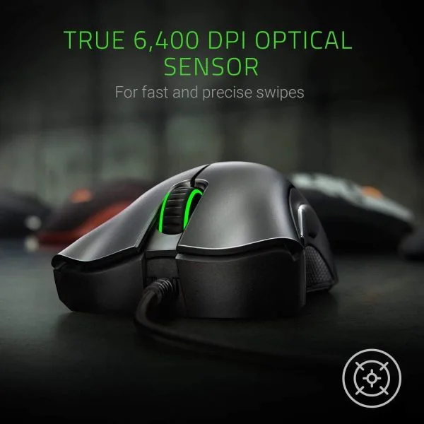 1 Razer DeathAdder Essential Gaming Mouse 6400 DPI Optical Sensor 5 Programmable Buttons - RZ01-02540100-R3M1