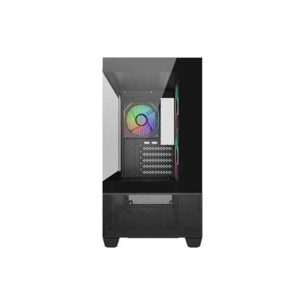 Cooler Master Elite 490 Black Compact Micro-ATX Case with Dual Tempered Glass and 360mm Radiator Support - E490-KHNN-S00C