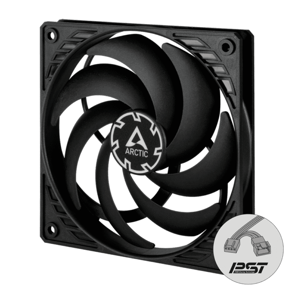 1 ARCTIC P12 Slim PWM PST 120 mm Low-Profile Case Fan Sleeve Bearing Black Single Fan or 3 Pack - ACFAN00187A