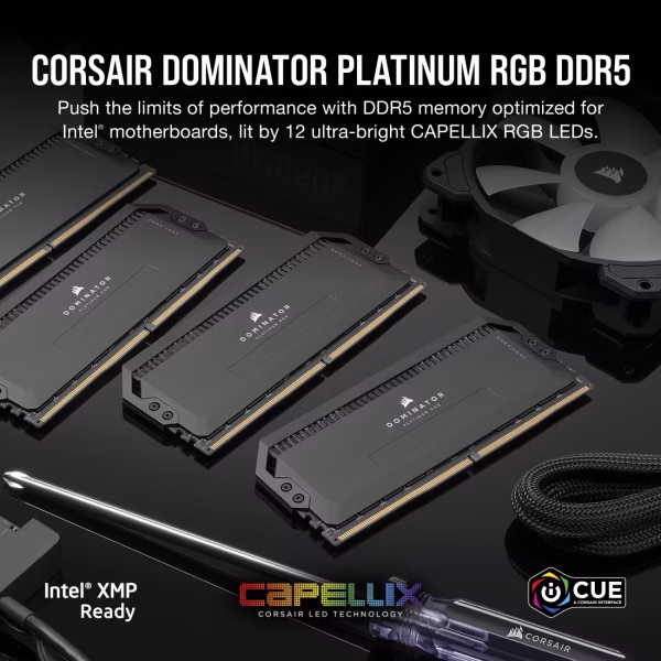 CORSAIR Dominator Platinum RGB 32GB (2x16GB) DDR5 6200MHz C36 Desktop Memory Black - CS-CMT32GX5M2X6200C36