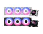 MSI MPG CORELIQUID P13 360 Black / White — 360mm ARGB GEN2 AIO Liquid Cooler with 2.1” IPS LCD Display, CycloBlade 9 Fans, Streamline Hidden Cabling, and Full-Plane Copper Base