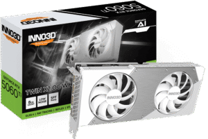 INNO3D GeForce RTX 5060 Ti TWIN X2 OC WHITE 8GB GDDR7 128-bit Graphics Card - N506T2-08D7X-193075W