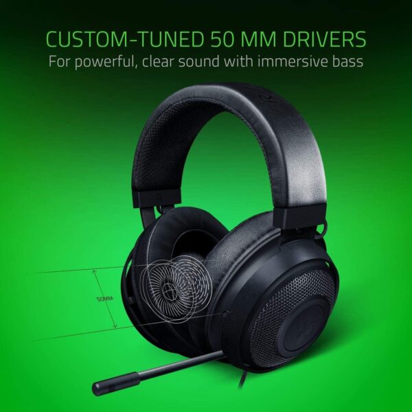 2 Razer Kraken 2019 Black Gaming Headset 7.1 Surround Sound 50 mm Drivers - RZ04-02830100-R3M1