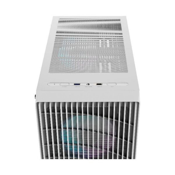 OCYPUS GAMMA C70 Mid-Tower Case High Airflow Mesh 4 ARGB Fans White - GAMMA-C70-WHG400XX-GL