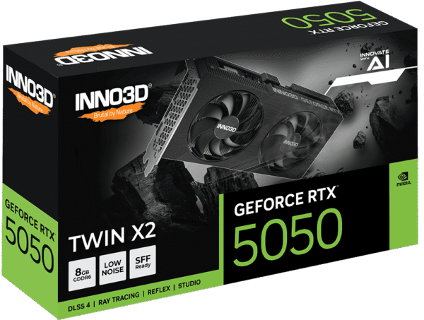 INNO3D GeForce RTX 5050 TWIN X2 8GB GDDR6 Graphics Card Blackwell Architecture - N50502-08D6-174071N