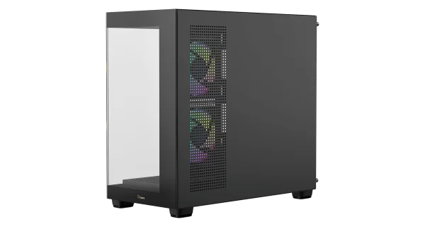 OCYPUS GAMMA C52 BK ARGB Mini-Tower PC Case with Tempered Glass Side Panel and ARGB Fans - GAMMA-C52-BKD300XX-GL