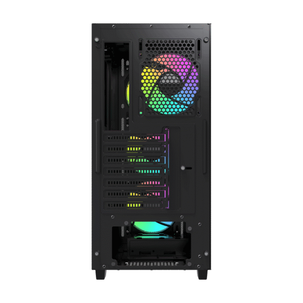 Ocypus GAMMA-C60-BKG400XX-GL Mid-Tower PC Case with Tempered Glass Side Panel and ARGB Fans - GAMMA-C60-BKG400XX-GL