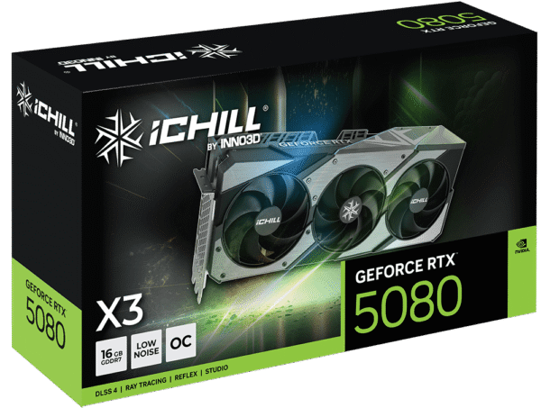 INNO3D GeForce RTX 5080 iCHILL X3 OC 16GB GDDR7 Graphics Card Blackwell Architecture - C50803-16D7X-176069H
