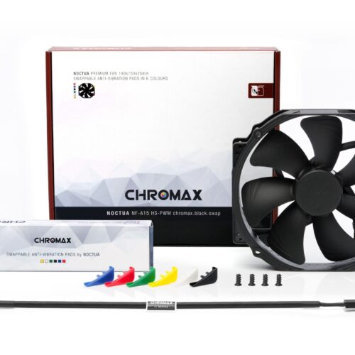 Noctua NF-A15 HS-PWM chromax.black.swap 140mm Fan with Swappable Anti-Vibration Pads - NF-A15 HS-PWM CH.BK.S