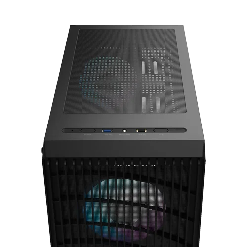OCYPUS GAMMA C70 ARGB HIGH AIRFLOW FRONT PANEL W/ 4 ARGB FAN ATX CASE - BLACK - GAMMA-C70-BKG400XX-GL