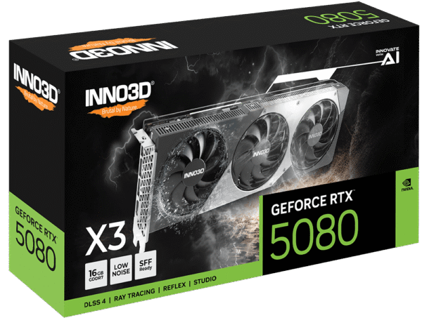INNO3D GeForce RTX 5080 X3 16GB GDDR7 Graphics Card Blackwell Architecture - N50803-16D7-176068N