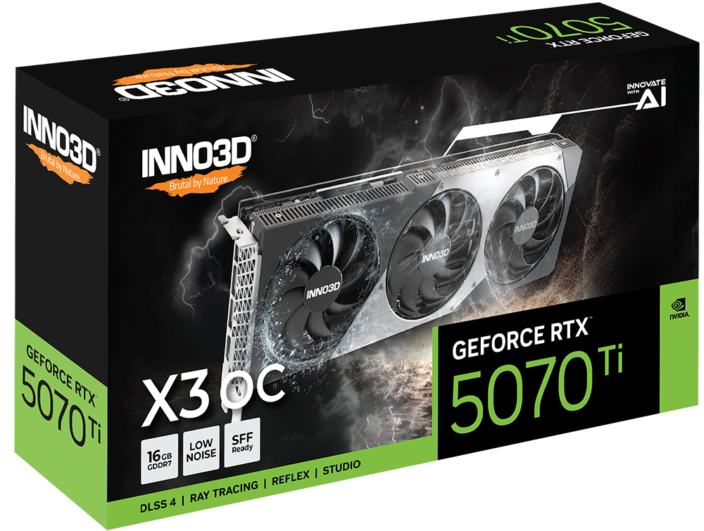 INNO3D GeForce RTX 5070 Ti X3 OC 16GB GDDR7 Graphics Card – N507T3-16D7X-176068N...