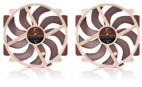 NOCTUA NF-A14x25r G2 PWM SX2-PP 140mm Dual Fan Set with Progressive-Bend Impeller and etaPERF Motor - NF-A14X25r G2 PWM SX2-PP