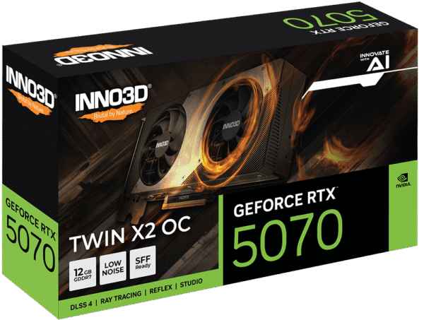 2 INNO3D GeForce RTX 5070 TWIN X2 OC 12GB GDDR7 Graphics Card - N50702-12D7X-195064N