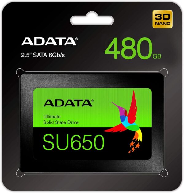 Adata SU650 480GB 3D NAND 2.5 Inch SATA III SSD - AD-ASU650SS-480GT-R