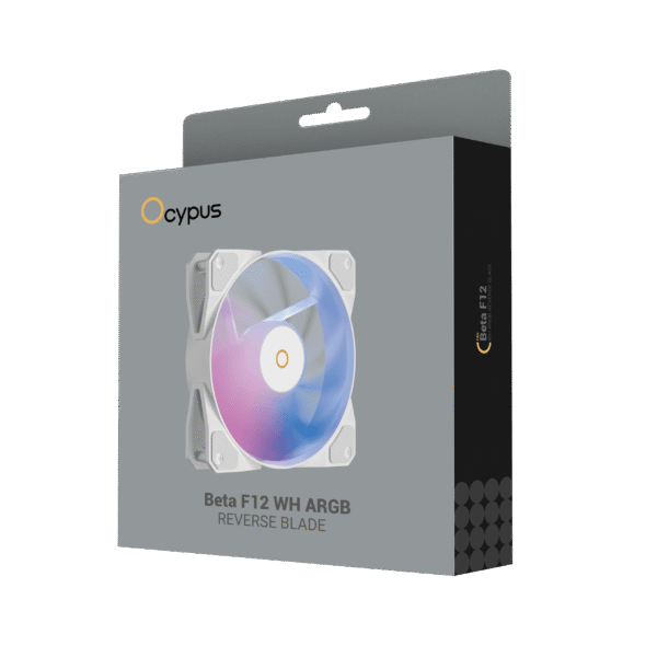 OCYPUS BETA F12 WH ARGB Reverse Blade 120mm Fan 56.5 CFM - BETA-F12-WH1AM01X-GL