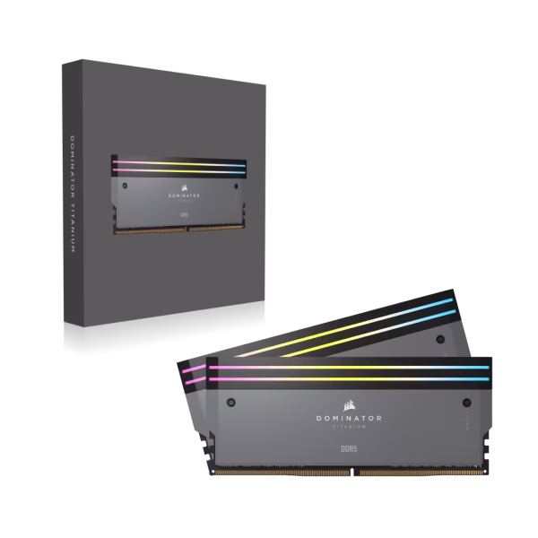 3 CORSAIR Dominator Titanium RGB 32GB (2x16GB) DDR5 6000MHz C30 Desktop Memory Grey - CS-CMP32GX5M2B6000Z30