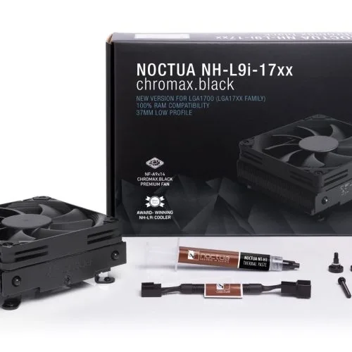 Noctua NH-L9i-17xx chromax.black Low-Profile CPU Cooler for Intel LGA1700/LGA1851 with NF-A9x14 HS-PWM Fan - NH-L9i-17xx CH.BK