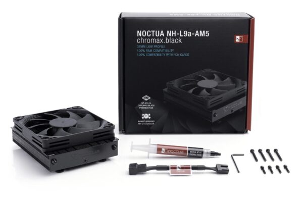 NOCTUA NH-L9a-AM5 chromax.black 37mm Low-Profile CPU Cooler with NF-A9x14 PWM Fan - NH-L9a-AM5 CH.BK
