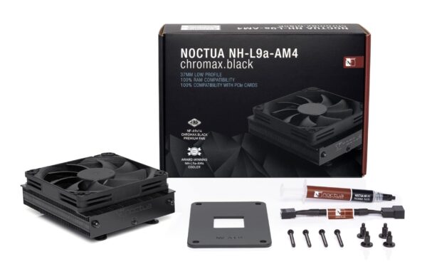 Noctua NH-L9a-AM4 chromax.black 37mm Low-Profile CPU Cooler for AMD AM4 Ryzen - NH-L9a-AM4 CH.BK